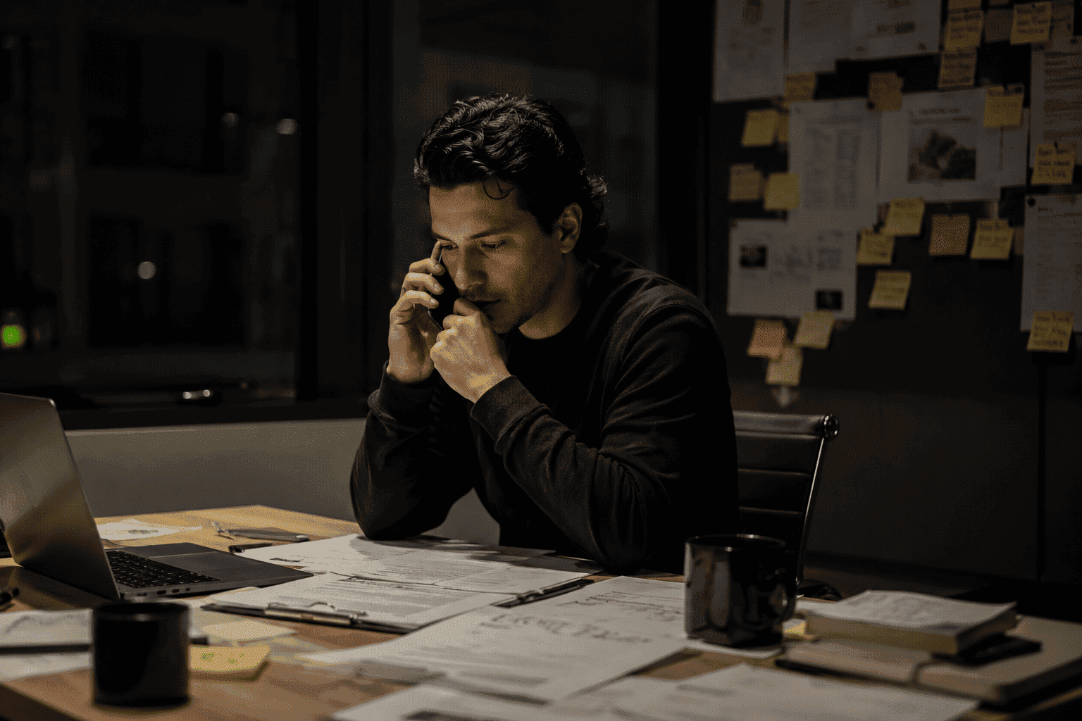 homme en réflexion dans le silence mental
